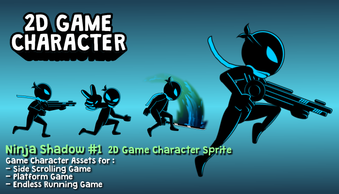 Shadow Ninja 2D Game Character Sprites  Game character, Ninja games,  Platform game