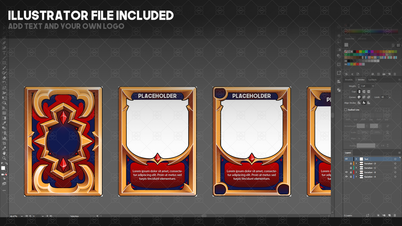 TCG Fantasy Card Template | GameDev Market